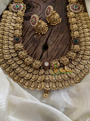 Antique Layered Kaasumala Lakshmi Haram with Mugappu-G9722