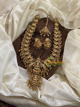 Gold Look Alike Lakshmi Pendant Haram Set -Gold Bead-G9727