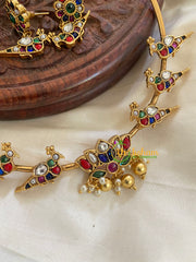 Navrathna Lotus Hasli -Parrot-Gold Bead-G5647