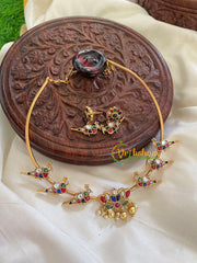 Navrathna Lotus Hasli -Parrot-Gold Bead-G5647