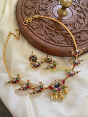 Navrathna Lotus Hasli -Parrot-Gold Bead-G5647