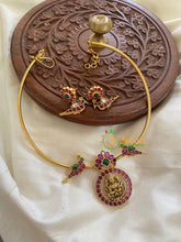 Premium Lakshmi Coin Pendant Hasli-Green-G5655