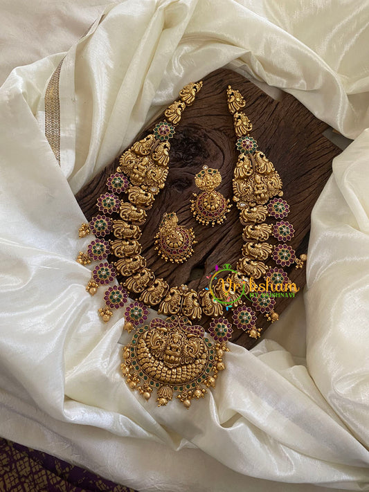 Antique Nakshi Lakshmi Haram-Nagas Neckpiece-G9723