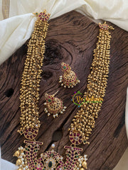 Cluster Ghungroo Diamond Rani Har -Gold Bead-G9716