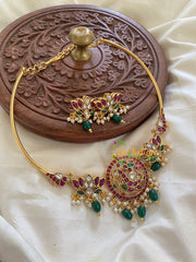 Premium AD Stone Peacock Hasli-Lotus Parrot-Green Bead-G5654