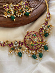 Premium AD Stone Peacock Hasli-Lotus Parrot-Green Bead-G5654