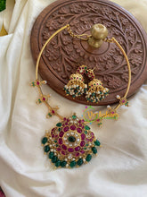 Premium AD Stone Pendant Hasli-Green-G5617