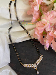 Traditional AD Stone Pendant Mangalsutra-Leaf Floral Tear Drop-G2755