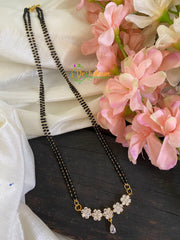 Traditional AD Stone Pendant Mangalsutra- Five Floral Tear Drop -G2762