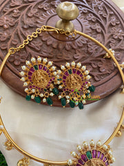 Premium AD Stone Lakshmi Pendant Hasli-Green-G5629