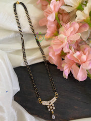 Traditional AD Stone Pendant Mangalsutra-Chakra Tear Drop-G2756