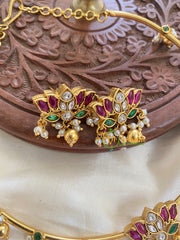 Premium AD Stone Lotus Pendant Hasli-Gold Pearl-G5646