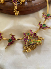 Premium AD Stone Jhumka Pendant Hasli-Gold Bead-G5650