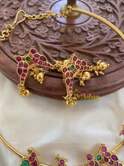 Premium AD Stone Jhumka Pendant Hasli-Gold Bead-G5650