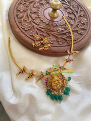 Premium AD Stone Lakshmi Hasli-Green Red-Parrot-G5644