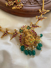 Premium AD Stone Lakshmi Hasli-Green Red-Parrot-G5644