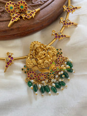 Premium AD Stone Lakshmi Hasli-Green-G5645