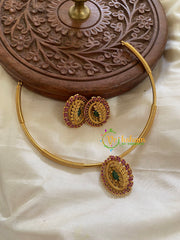 AD Stone Peacock Pendant Hasli-Red Green-G5625