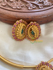 AD Stone Peacock Pendant Hasli-Red Green-G5625