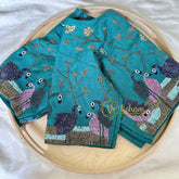 Premium Hand Embroidered Readymade Blouse-Green-VS624