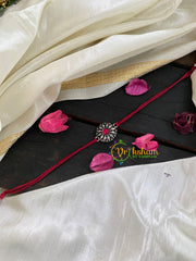 Rakshabandhan Rakhi-Red stone Floral Pendant-RB031