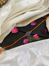 Rakshabandhan Rakhi-Red Green Petal Pendant-RB027