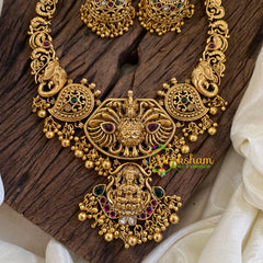 Premium Antique Temple Haram - Lakshmi Haram-Gold Bead -G10452