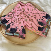 Premium Hand Embroidered Readymade Blouse-Peach-VS626