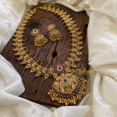 Premium Antique Temple Maanga Haram-Lakshmi-Gold Bead -G10453