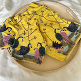 Premium Hand Embroidered Readymade Blouse-Sunflower Yellow-VS629