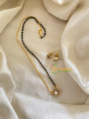 AD Stone Mangalsutra Short Neckpiece -Dice-Half and Half-G7930