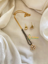 AD Stone Mangalsutra Short Neckpiece-Chamber-half and Half-G7931