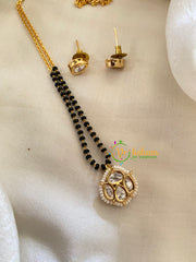 AD Stone Mangalsutra Short Neckpiece -Floral-Half and Half -G7942