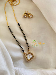AD Stone Mangalsutra Short Neckpiece -Single Oblong-G7935