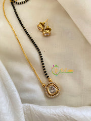 AD Stone Mangalsutra Short Neckpiece -Oblong -Half and Half-G7736