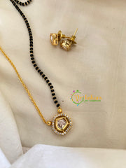 AD Stone Mangalsutra Short Neckpiece -Pentagon-Half and Half-G7937
