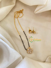 AD Stone Mangalsutra Short Neckpiece -Floral-Half and Half -G7942