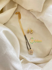 AD Stone Mangalsutra Short Neckpiece -Dice-Half and Half -G7941