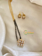 AD Stone Mangalsutra Short Neckpiece -Dice-Half and Half -G7941