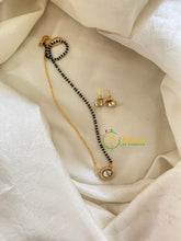 AD Stone Mangalsutra Short Neckpiece -Oval-Half and Half-G7939