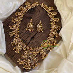 Premium Antique Temple Haram - Lakshmi Haram -Gold Bead-G10461