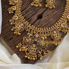 Premium Antique Temple Haram - Lakshmi Haram -Gold Bead-G10461