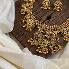 Premium Antique Temple Haram - Lakshmi Haram -Gold Bead-G10461