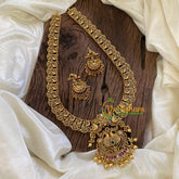 Antique Gold Look Alike AD Stone Long Neckpiece-Gold Bead-G10498