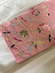 Premium Hand Embroidered Readymade Blouse-Baby Pink-VS614