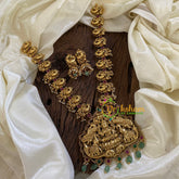 Premium Antique Temple Haram - Lakshmi Haram -Pastel Green Bead-G10466