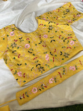 Premium Hand Embroidered Readymade Blouse-Yellow-VS610