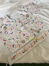 Premium Hand Embroidered Readymade Blouse-White-VS601