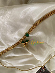 Gold Bead Choker with Pendant-Green-G3560