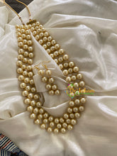 Three Layered Pearl Malai-Round Big Pearls-G3570